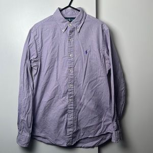 Gingham Purple Ralph Lauren Custom Fit Dress Shirt MEDIUM